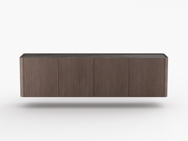 Навесная тумба ТВ RAGGIO2 с дверями umbra/черная