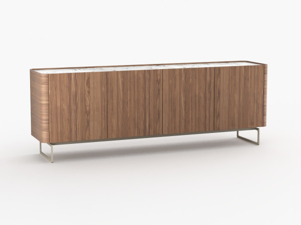 Тумба ТВ RAGGIO2 4 двери с опорой орех/белая