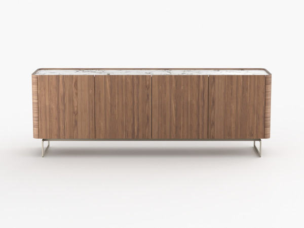 Тумба ТВ RAGGIO2 4 двери с опорой орех/белая