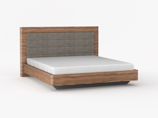 Шпонированная кровать высокая ORLY орех