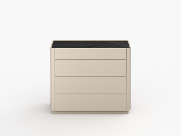 Комод 4 LUNNO эмаль кашемир/ясень choco