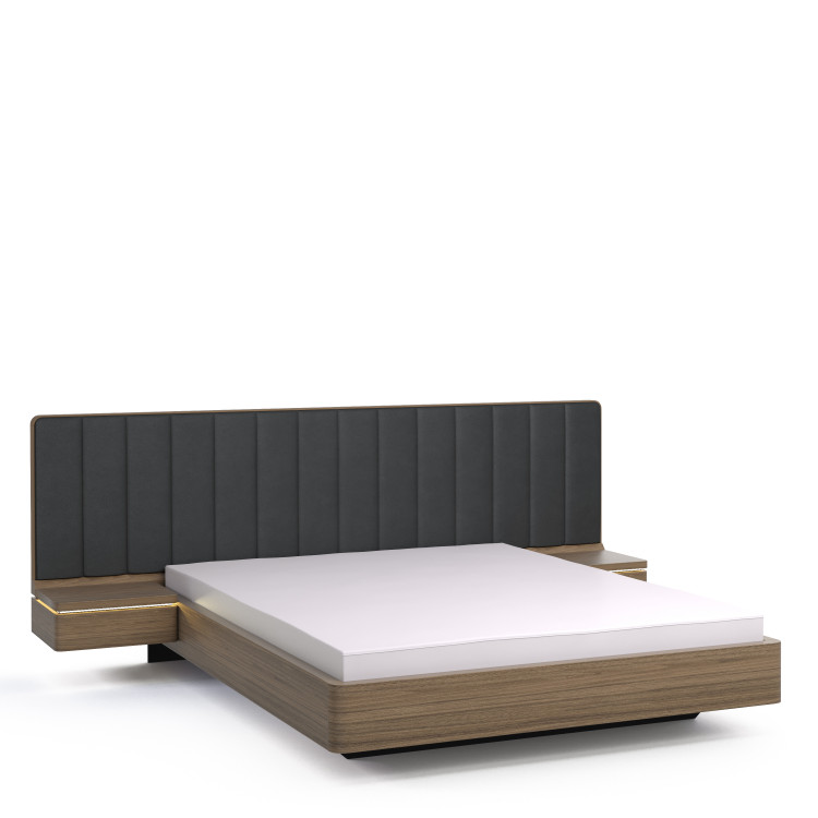 Кровать широкая ORLY 160х200 орех/Parra Design Stone