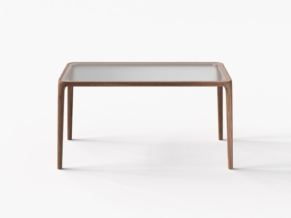 Стол обеденный 304 орех американский /стекло матовое