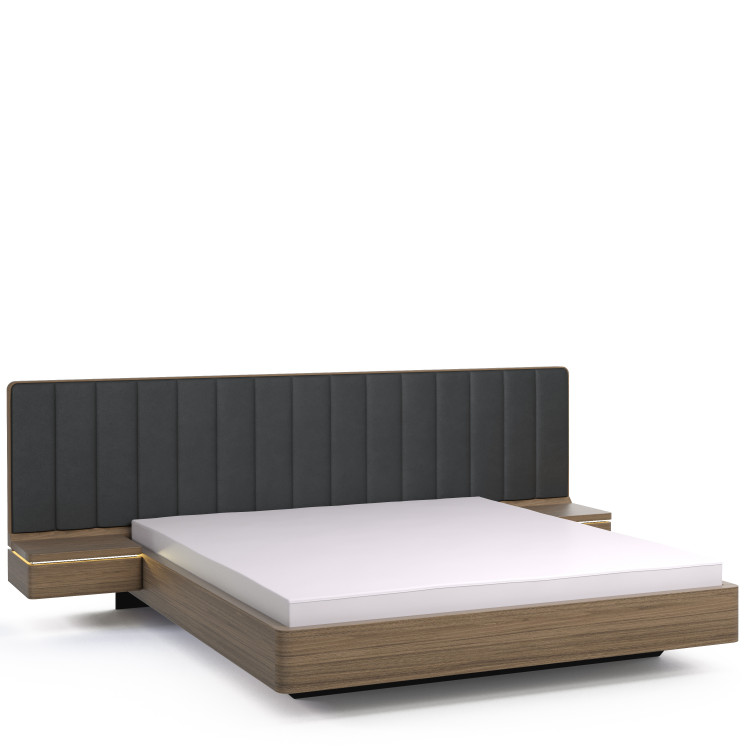 Кровать широкая ORLY 180х200 орех/Parra Design Stone