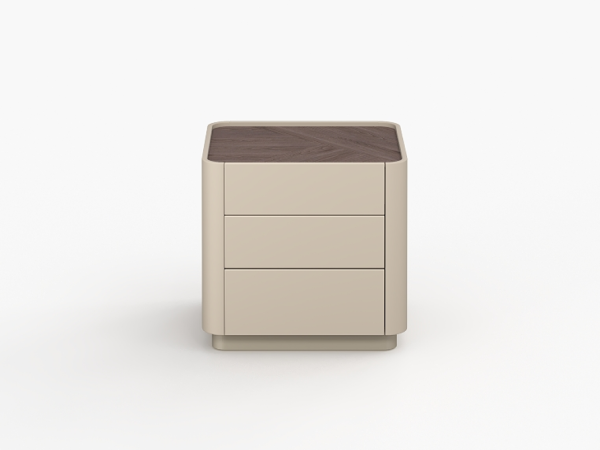 Прикроватная тумба LUNNO 3 ящика эмаль кашемир/орех cedar