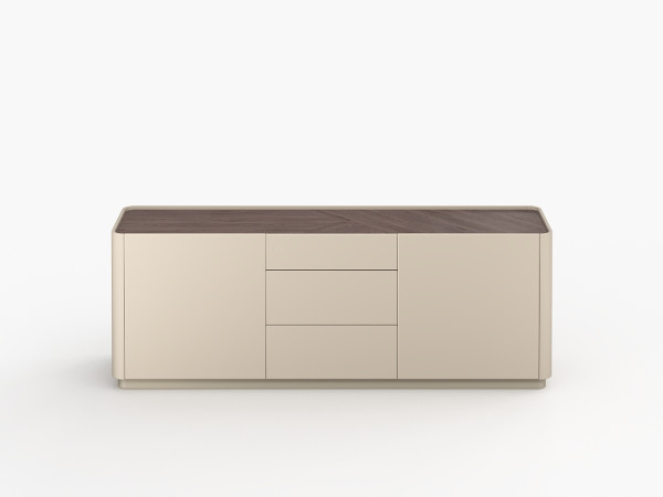 Комод широкий 3+2 LUNNO эмаль кашемир/орех cedar