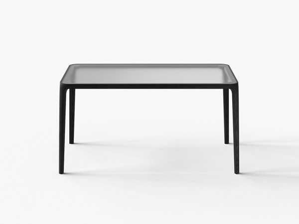 Стол обеденный 304 дуб черный/стекло матовое