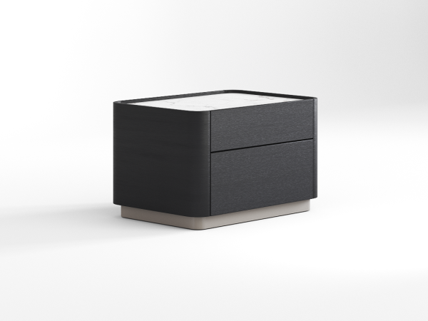 Прикроватная тумба RAGGIO2 nero/шампань/белая