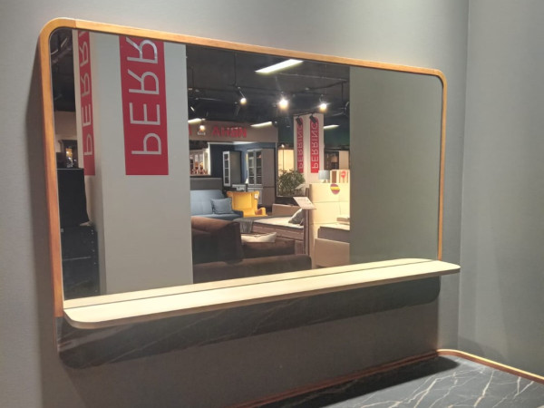 Зеркало с полкой RAGGIO орех/черный