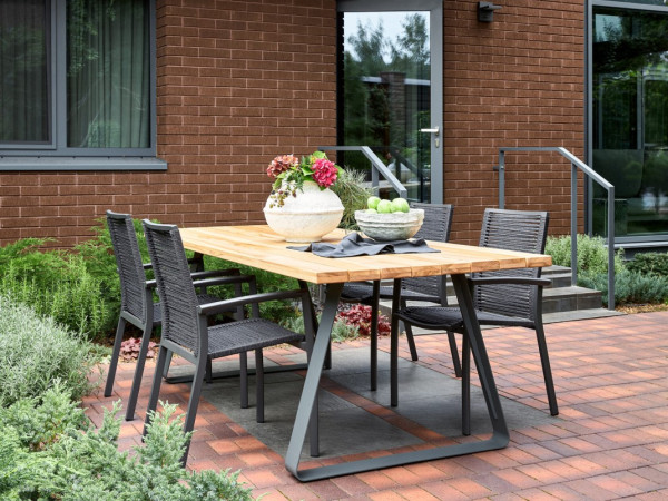 Стол 3135 ясень натуральный/черный муар