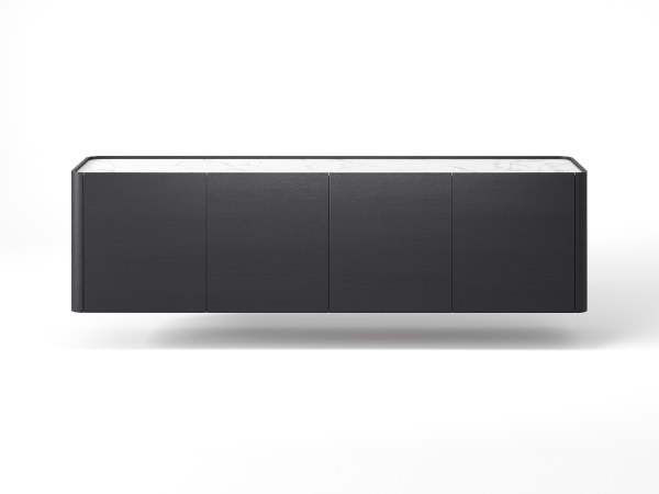 Навесная тумба ТВ RAGGIO с дверями nero/шампань/белая