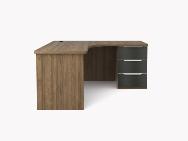 Стол письменный угловой левый 1700 орех/стекло графит