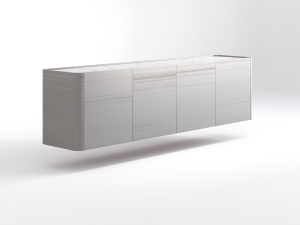 Навесная тумба ТВ RAGGIO с дверями эвкалипт/шампань/белая