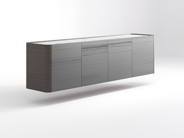 Навесная тумба ТВ RAGGIO с дверями эвкалипт mocca/шампань/белая