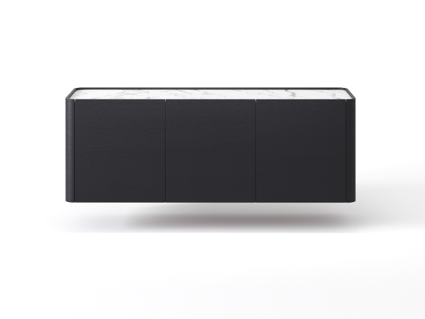 Навесная тумба ТВ RAGGIO 3 двери nero/шампань/белая