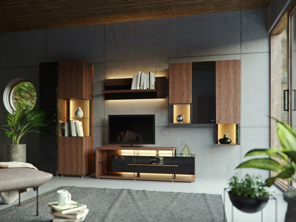 Шкаф-полка малая правая RUM&amp;COLA стекло