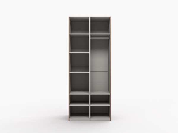 Шкаф 2-х дверный с врезными ручками без карнизов орех/taupe 3