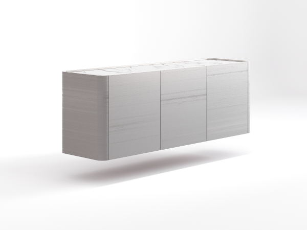 Навесная тумба ТВ RAGGIO 3 двери эвкалипт/шампань/белая