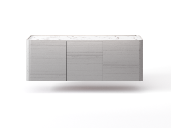 Навесная тумба ТВ RAGGIO 3 двери эвкалипт/шампань/белая