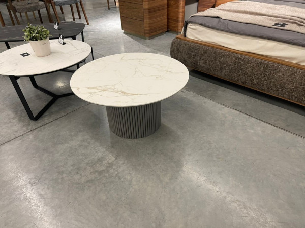 Стол журнальный широкий TOLEDO белый/базальт