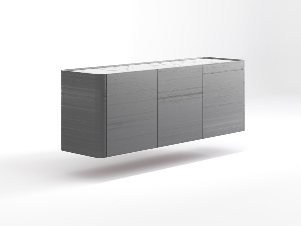 Навесная тумба ТВ RAGGIO 3 двери эвкалипт mocca/шампань/белая