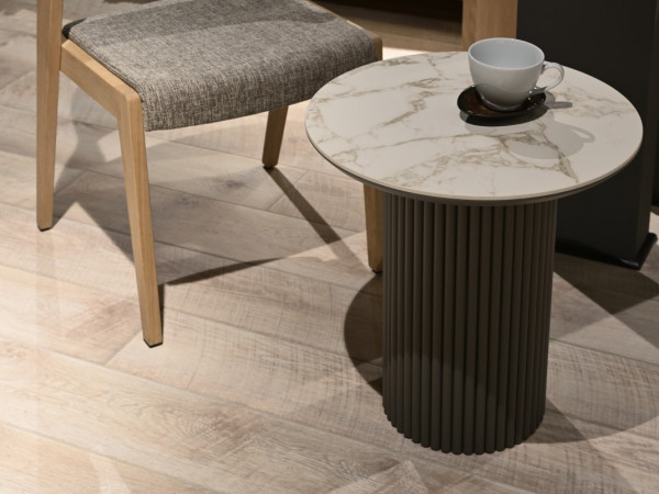 Стол журнальный узкий TOLEDO белый/базальт