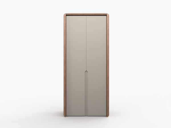 Шкаф 2-х дверный с врезными ручками орех/taupe 1