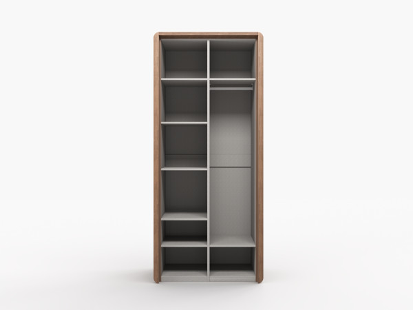 Шкаф 2-х дверный с врезными ручками орех/taupe 1