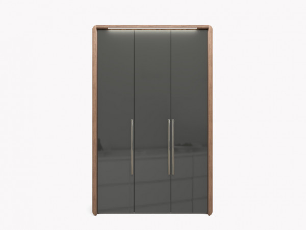 Шкаф 3-х дверный орех/стекло графит