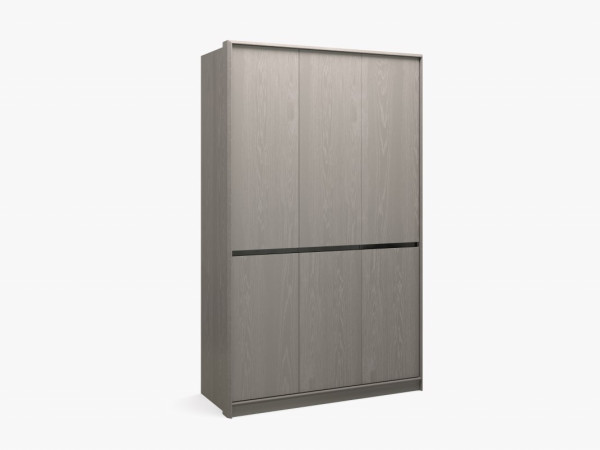 Шкаф 3-х дверный TESORRO grey stone/черный