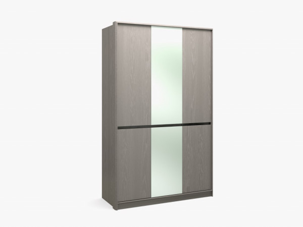 Шкаф 3-х дверный TESORRO grey stone/зеркало/черный