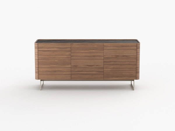 Тумба ТВ RAGGIO с опорой 3 двери орех/черная