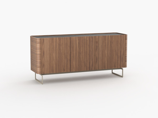 Тумба ТВ RAGGIO2 с опорой 3 двери орех/черная