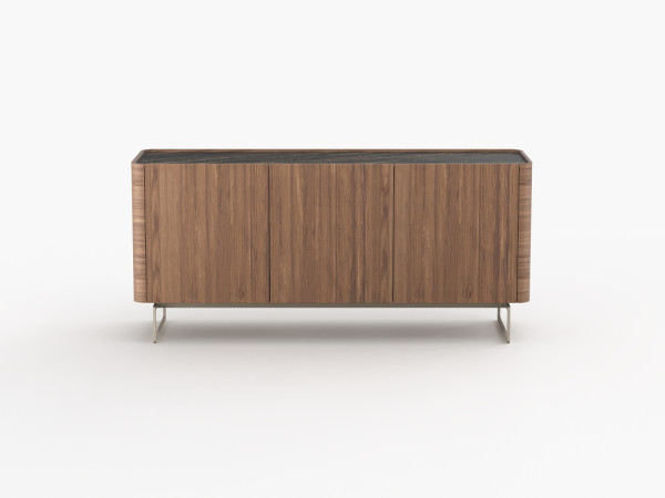 Тумба ТВ RAGGIO2 с опорой 3 двери орех/черная