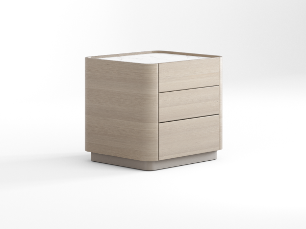 Прикроватная тумба RAGGIO2 3 ящика дуб alpine/шампань/белая