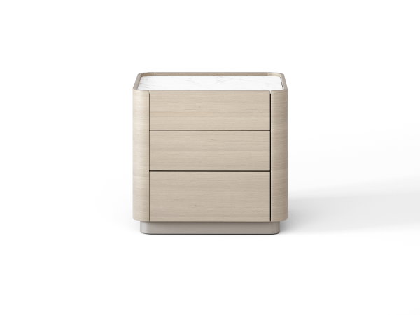 Прикроватная тумба RAGGIO2 3 ящика дуб alpine/шампань/белая