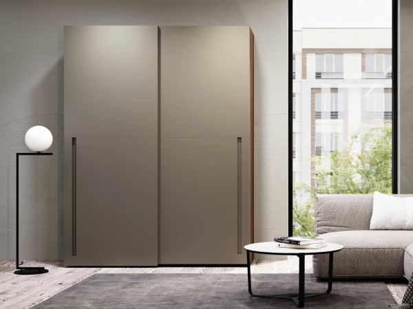 Шпонированный шкаф-купе 2-х дверный орех/taupe