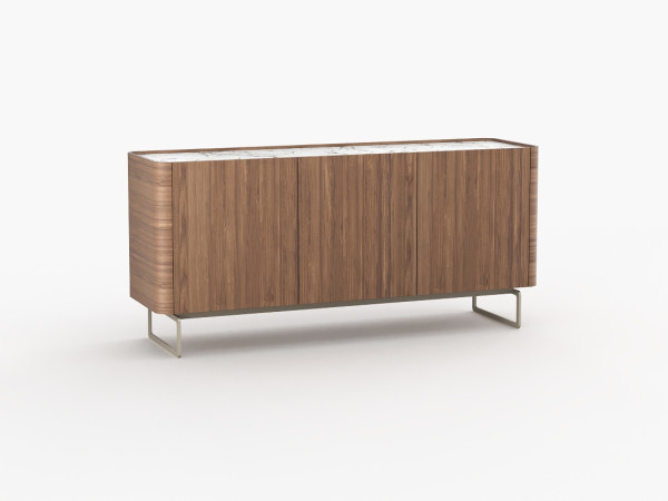 Тумба ТВ RAGGIO2 3 двери с опорой орех/белая