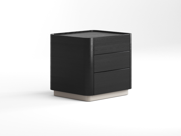 Прикроватная тумба RAGGIO2 3 ящика ясень choco/шампань/черная