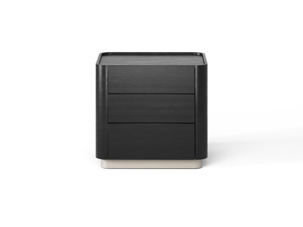 Прикроватная тумба RAGGIO2 3 ящика ясень choco/шампань/черная