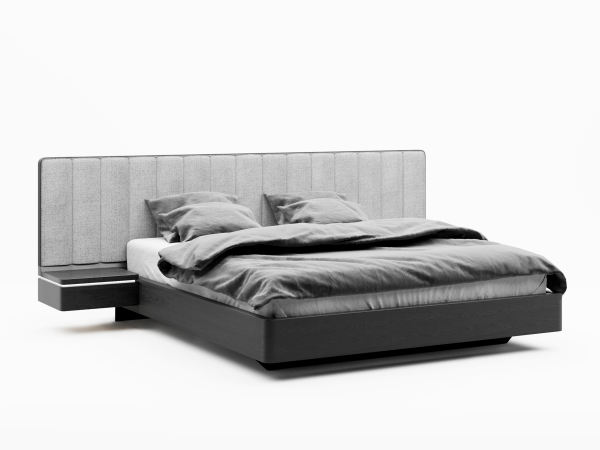 Шпонированная кровать широкая ORLY ясень choco Шпонированная кровать широкая ORLY ясень choco