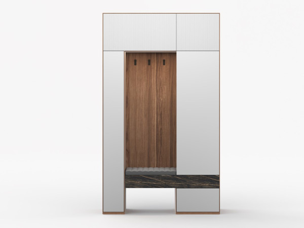 Прихожая правая RITMO орех/silver/черный