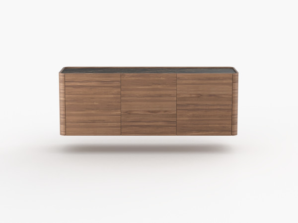 Навесная тумба ТВ RAGGIO 3 двери орех/черная