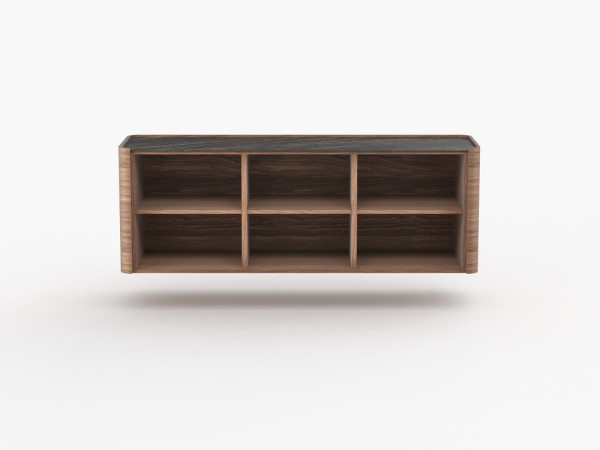 Навесная тумба ТВ RAGGIO 3 двери орех/черная