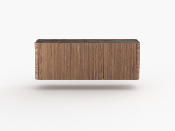 Навесная тумба ТВ RAGGIO2 3 двери орех/черная