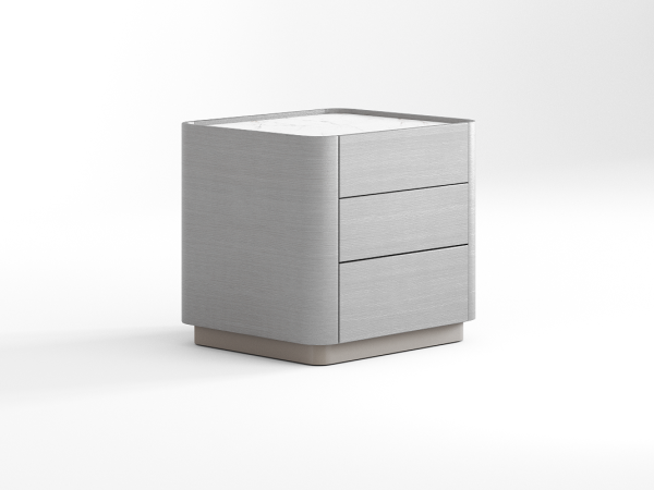 Прикроватная тумба RAGGIO2 3 ящика coventry grey/шампань/белая