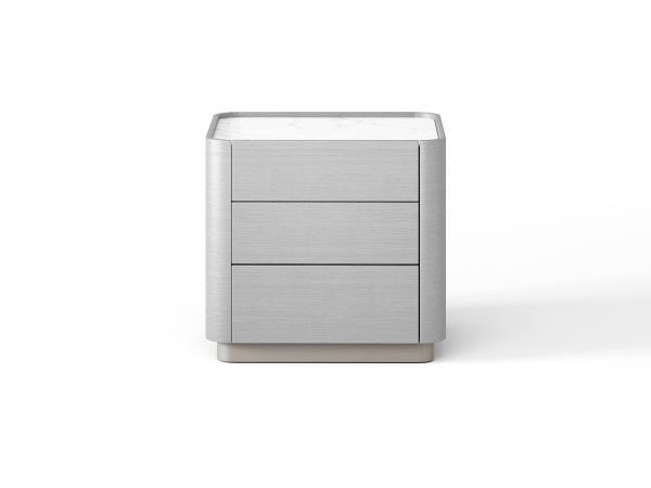 Прикроватная тумба RAGGIO2 3 ящика coventry grey/шампань/белая