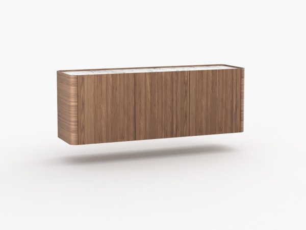 Навесная тумба ТВ RAGGIO2 3 двери орех/белая