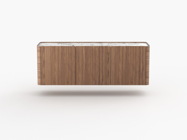 Навесная тумба ТВ RAGGIO2 3 двери орех/белая