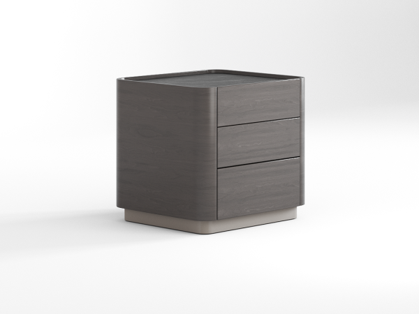 Прикроватная тумба RAGGIO2 3 ящика орех cedar/шампань/черная